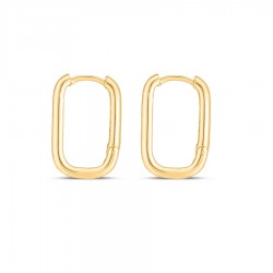 14K Gold Paperclip Huggies